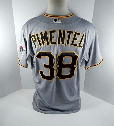 2015 Pittsburgh Pirates Stolmy Pimentel 38 Oyunu Yayınlandı Gri Forma PİTT32989 - Oyun Kullanılmış MLB Formaları