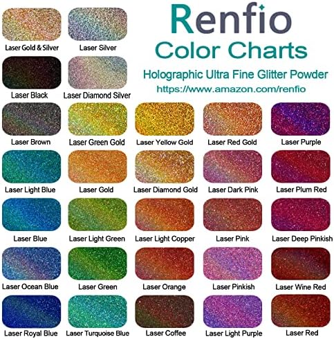 Renfio Holografik Gümüş Ultra İnce Glitter Toz, 3.5 Oz (100g) Metalik PET Flake 1/128 0.008 0.2 mm Yüz Pırıltılar
