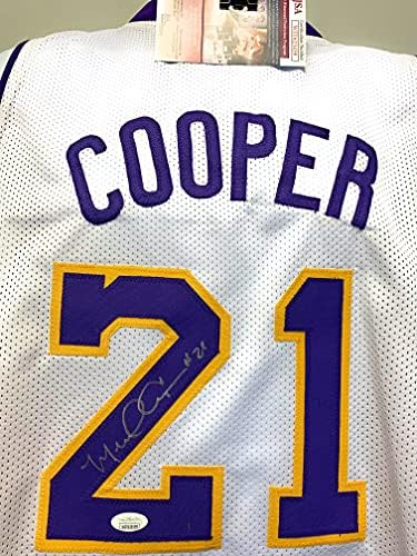 Michael Cooper Los Angeles Lakers İmzalı İmza Özel Jersey Beyaz JSA Tanık Sertifikalı