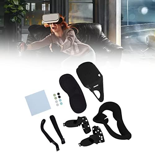 VR Gözlük Silikon Aksesuarları Seti, VR Silikon Yüz Maskesi, 8 Thumbstick Kapaklı, İçi Boş Tasarım, Koruyucu lens