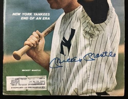Mickey Mantle İmzalı Spor Resimli 6/21/65 NY Yankees WSC HOF İmza JSA - İmzalı MLB Dergileri