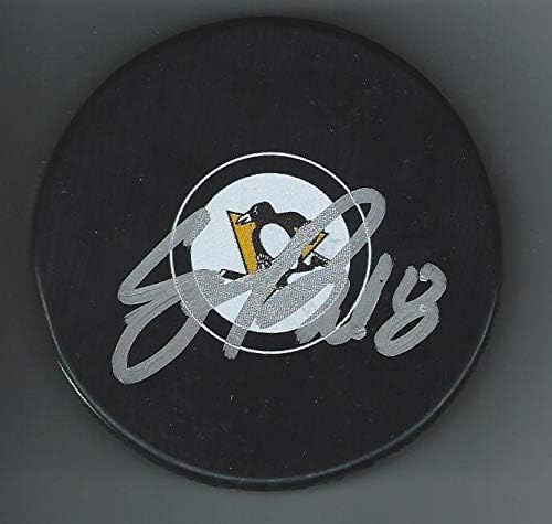 Clayton Phillips İmzalı Pittsburgh Penguins Diski Minnesota Altın Gophers-İmzalı NHL Diskleri