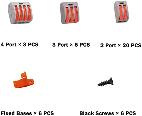 Sunxeke 45 adet Tel Konnektörler Kolu Tel Çeşitler Kiti Kompakt Ekleme Hızlı Kablolama Dahil 2 Port(25 adet), 3 Port(10