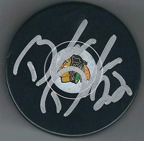 İmzalı BRANDON DAVİDSON Chicago Blackhawks Hokey Diski-İmzalı NHL Diskleri