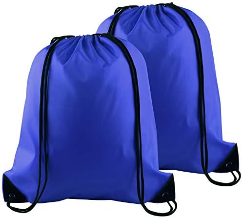 KUUQA 2 Adet büzgülü sırt çantası Çanta Spor Cinch Çuval Dize Sırt Çantası Saklama Torbaları Okul Spor Seyahat (Mavi)