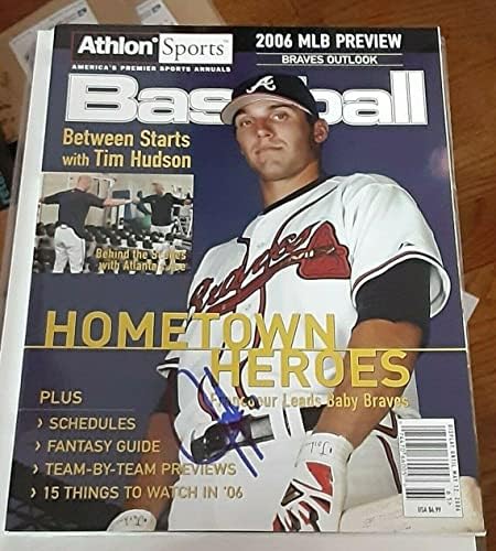 Jeff Francoeur Atlanta Braves imzalı 2006 Athlon Spor Dergisi ORTAK İmzalı MLB Dergilerini imzaladı