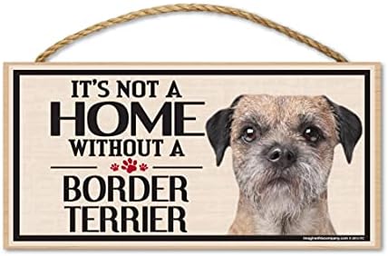 Border Terrier Köpek Irkları için Bu Ahşap Tabelayı Hayal Edin