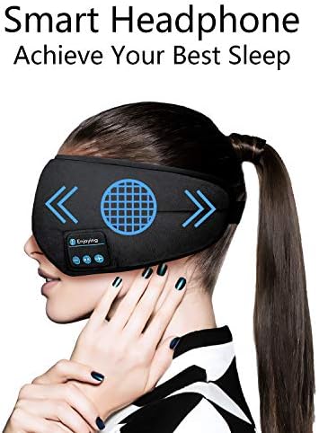 Kablosuz Uyku Maskesi, SKEYEOL Uyku Kulaklıkları,Dahili Hoparlörlü Ayarlanabilir ve Yıkanabilir Müzik Seyahat Uyku