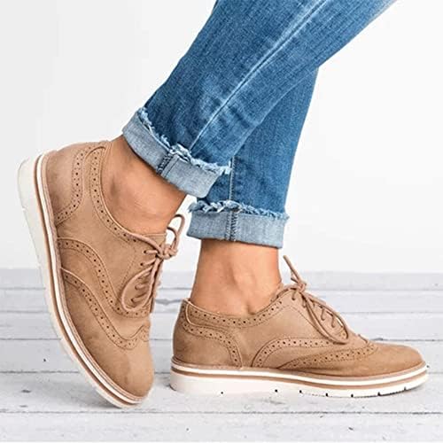 Kadın Loafer Sneakers Vintage Katı Renk Akın Yuvarlak Ayak Yumuşak platform ayakkabılar Moda Lace up Spor Rahat Ayakkabı