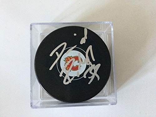 David Rittich İmzalı Calgary Flames Hokey Diski b İmzalı NHL Diskleri İmzaladı