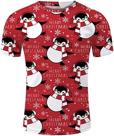 XXBR erkek T-Shirt Noel Noel Baba Kar Tanesi Baskı Asker Kısa Kollu Üstleri Komik Noel Kas Yenilik Parti Tees