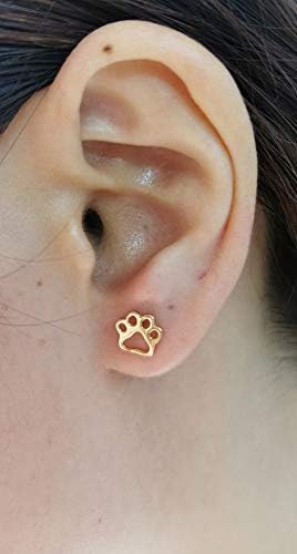 İçi boş Pençe Sevimli Köpek Kedi Baskı S925 gümüş saplama küpe Kadınlar için Genç Kızlar Küçük Kızlar Hassas Kulak