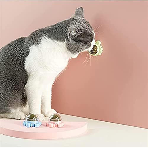 Catnipli Duvar Topu, Kedi Çiğnemek Oyuncak, Saf Doğal nane Yaprağı Dönen İnteraktif Diş Temizleme Kedi Nanesi Oyuncak