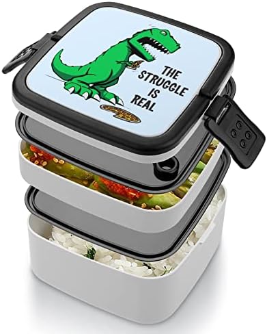 Dinozor Pizza Baskı hepsi bir Arada Bento kutusu yetişkin yemek kutusu kaşıkla okul/iş/Piknik için