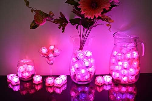 Litecubes Marka Mücevher Rengi Renkli Gül Pembe 3 Modlu parlak LED Buz Küpleri (72)