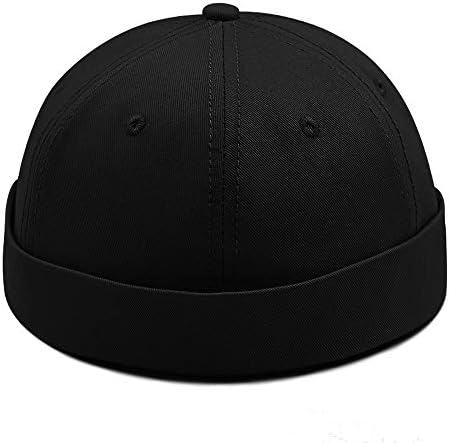L / XXL Boy Brimless Kap, Erkekler Takke Haddelenmiş Manşet Hiçbir Vizör Bere Denizci Şapkası