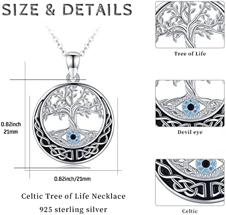 Midir & Etain Hayat Ağacı Kolye 925 Ayar Gümüş Celtic Kolye Kadınlar İçin Çapraz Kolye Kadınlar İçin Kristal Kolye