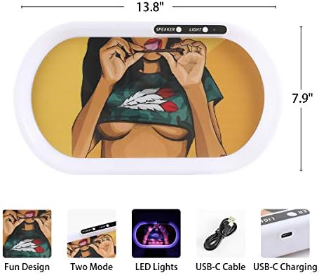 HOKirin Bluetooth Hoparlör kızdırma Tepsisi, Eğlenceli Desenli Led Rolling Light up Tepsisi, değiştirilebilir 7 renk