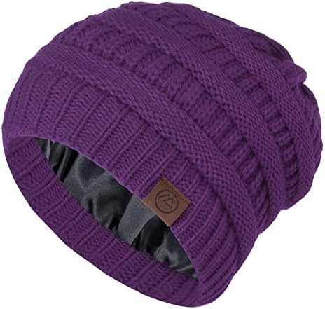 Durio Saten Astarlı Bere Kış Sıcak Bayan Bere Kablo Örgü Kış Şapka Kadınlar için Kalın Bayan Kasketleri Kış Şapka