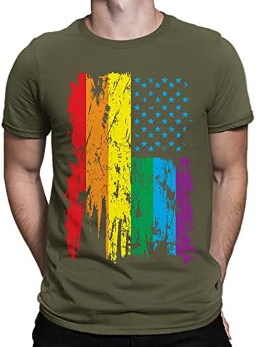 Bağımsızlık Günü kısa kollu tişört erkek Amerikan Bayrağı Baskılı Yurtsever Simgeler 4th Temmuz Casual Tee Tops