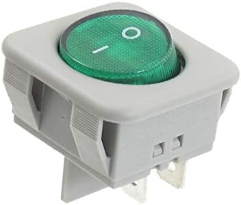 Yeni Lon0167 yeşil ışık 4 terminalleri ON/OFF DPST AC 250 V 16A tekne Rocker anahtarı (Grünes ışık 4 Anschlüsse EİN