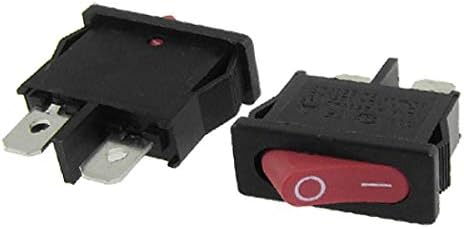 Yeni Lon0167 5 Adet x Kırmızı Düğme 2 Pin SPST On/Off Yapış Rocker Anahtarı 6A/250 V 12A / 125 V AC (5 Stück x Ezberci
