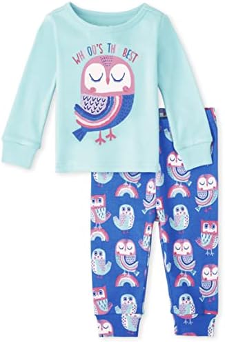 Çocuk Yeri Bebek Yürüyor Kızlar Uzun Kollu Üst ve Pantolon Snug Fit %100 % Pamuk 2 Parça Pijama Set