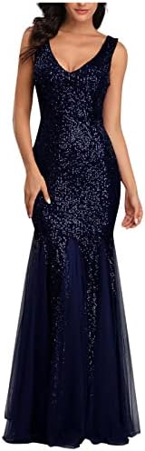 Sparkly Pullu Elbiseler 2023-Kadınlar Zarif Dantel Kolsuz Mermaid Balo Elbise Düğün Akşam Parti Kokteyl Elbiseleri