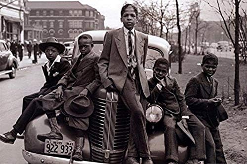 Buyartforless Pazar En İyi Chicago Erkek Paskalya Pazar 1941 Russell Lee 36x24 Fotoğraf sanat baskı posteri Siyah