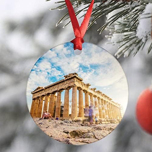 Akropolis Noel Süs Atina Yunanistan Seramik Noel Süs Noel Ağacı Süsleri Noel Çorap Dolum Hediye Noel Kolye