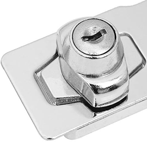 4 Paket Anahtarlı Hasp Mandalı Kilitleri, 4 inç Büküm Düğmesi Anahtarlı Kilitleme Hasp, Anahtarlı Paslanmaz Çelik
