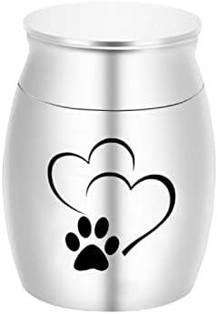 YHSG Pet Köpekler ve Kediler Metal Alaşım El Sanatları Urn Urn Hatıra Mücevher Kutusu,gümüş, 30X40mm