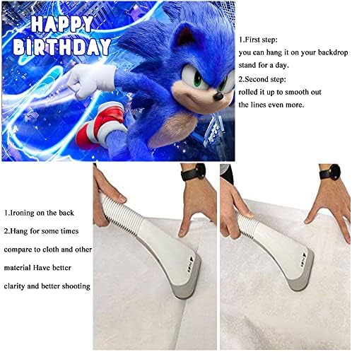 PSXF Mavi Sonic Kirpi Mutlu Doğum Günü Temalı Fotoğraf Backdrop 5x3ft Sonic Boom Süper Kahraman Çocuklar 1st Doğum