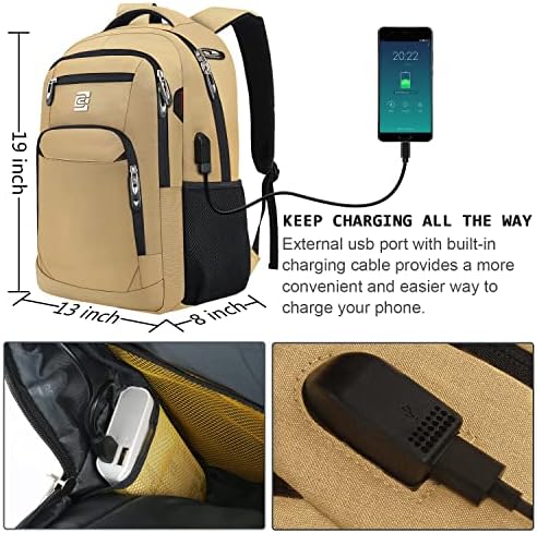 Dizüstü Sırt Çantası,İş Seyahat Anti Hırsızlık İnce Dayanıklı Dizüstü Sırt Çantası ile USB şarj portu, Su Geçirmez