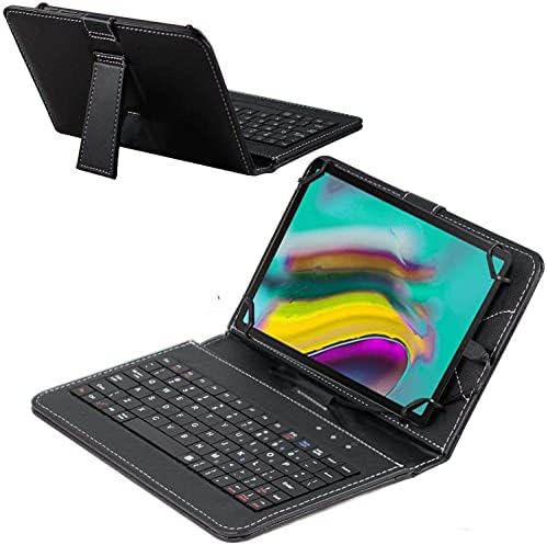 Navitech Siyah Klavye Kılıfı ile Uyumlu BENEVE 10 İnç Android 11 Tablet