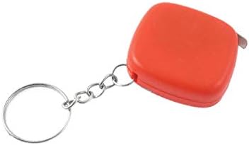 X-DREE Kırmızı Kare Anahtarlık Geri Çekilebilir Çelik Cetvel Mini mezura Aracı 1 M/3Ft (Llavero cuadrado rojo Regla