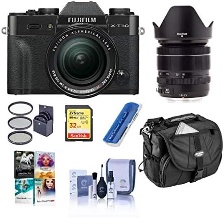 Fujifilm X-T30 Aynasız Fotoğraf Makinesi ile XF 18-55mm f / 2.8 - 4 R LM OIS Lens - Siyah-Kamera Çantası ile Paket,