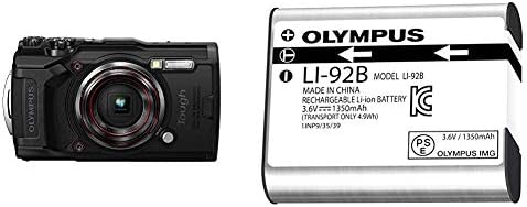 Olympus Tough TG-6 Su Geçirmez Kamera, Siyah w/ Olympus Lı-92 Şarj Edilebilir Pil