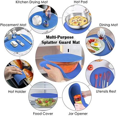 KooMall 12 10 İnç Çok kullanımlı Mikrodalga Mat, Trivet, Tencere Tutucular, Kurutma, Pişirme, Yer Paspası, Mutfak