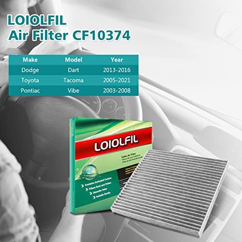 LOIOLFIL Kabin hava filtresi yedeği için FD374 CF10374 BE-374 CP374 Toyota Tacoma, Dodge Dart, Pontiac Vibe Aktif