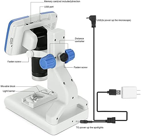 FZZDP 200X Dijital Mikroskop 5 Ekran Video Mikroskop elektron mikroskobu Mevcut Bilimsel Biyoloji Aracı