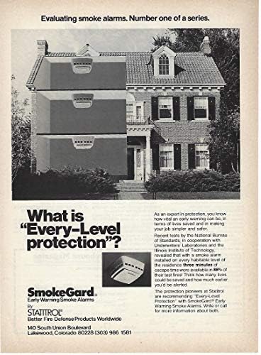 1976 Orijinal Dergi Baskı Reklamı 1 Statitrol Duman Yangın Alarmı