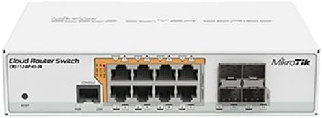 PoE çıkışlı ve RouterOS L5'li MikroTik Gigabit Ethernet Akıllı Anahtar (CRS112-8P-4S-IN)