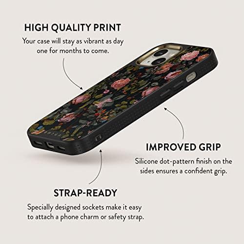 iPhone 14 Plus ile Uyumlu BURGA Elite Telefon Kılıfı-Çiçek Desenli Çiçekler-CloudGuard 2'si 1 arada Savunma Sistemi