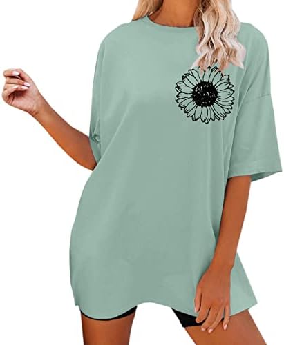 KCJGİKPOK Artı Boyutu Bayan Giyim, Mektup Grafik Baskılı Yuvarlak Boyun Kısa Kollu Şık T-Shirt Tshirt İş Kadınlar