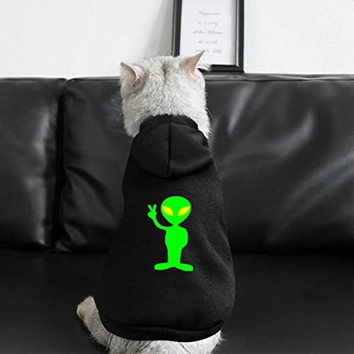 Alien Barış İşareti Köpek Hoodies Evcil Hayvan Giysileri Şapka Kazak Kapüşonlu Sweatshirt Komik Baskı Küçük Köpekler