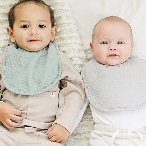 Konssy Muslin Bebek Önlükler 8 Paket Bebek Bandana mama önlüğü Pamuk Unisex Erkek Kız, 8 Katı Renk Seti Diş Çıkarma