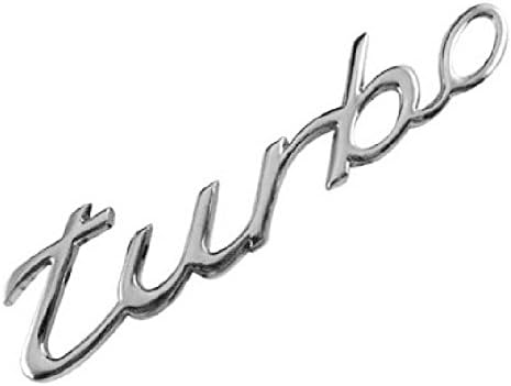 Otomatik spor araba Metal krom gümüş Turbo amblem rozet çıkartma