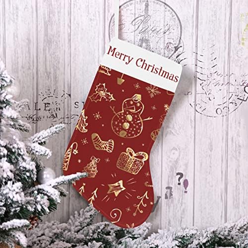 Noel Kardan Adam Simgesi Desenli Noel Çorabı 18 inç Büyük Yılbaşı Dekoru