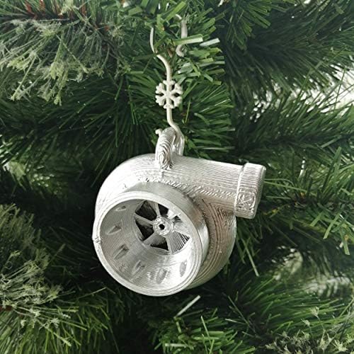 3D Kabin Turbo Şarj Cihazı Şekilli Noel Ağacı Biblo Gümüş